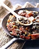 Pork hotpot with lentils