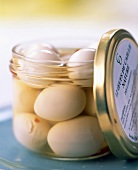Jar of quail's eggs