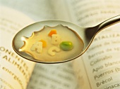 letter-shaped pasta soup