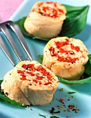 Chicken breast rolls with red pepper