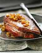 Duck breast with mangoes