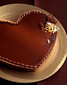 Heart-shaped chocolate tart