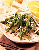 Green asparagus and walnut salad