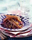 Coleslaw with smoked trout