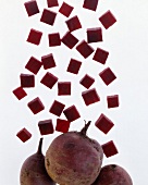 Whole and diced beetroot