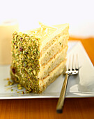 slice of pistachio cake