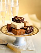Brownies aus Weisser Schokolade, Zartbitter- und Vollmilchschokolade