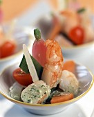 prawns and young vegetables