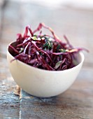 Red cabbage and herb salad