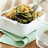 Courgette and pine seed crumble