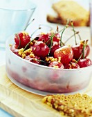 Cherries with gingerbread and Fougerolles kirsch
