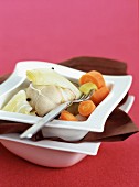 Chicken boiled with vegetables