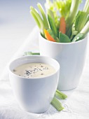 Fresh vegetables with fromage frais dip
