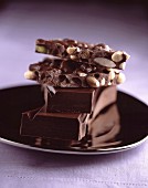 Pieces of dark chocolate