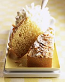 Almond cake with whipped cream