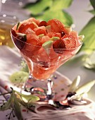 Fruit salad with lime blossom