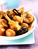 Chicken, potato and dried fruit tajine stew