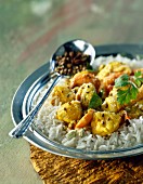 Monkfish and prawn curry