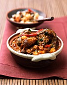 Lamb stew with curry and raisins