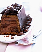 Chocolate terrine dessert with ginger