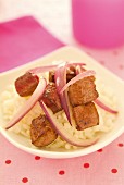 pork with rice and onion