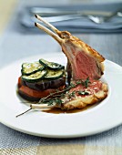 Lamb chops with summer vegetables