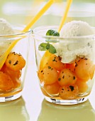 Lime, melon and mint sorbet
