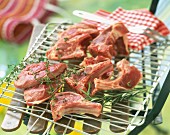 Raw lamb chops for grilling
