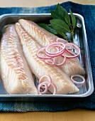 Raw cod fillets