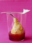 Poached pear with saffron