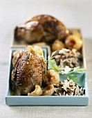 Roast quail with litchis
