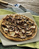 Cep and eggplant caviiar thin tart