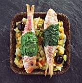 Red mullet with vegetables