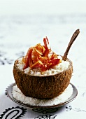Coconut rice with prawns