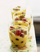 Grape and pistachio sabayon dessert