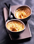 chicory flan with maple syrup