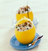 Stuffed lemons witn makerel rillettes ( topic : family meal)