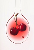 spoonful of vinegar with cherries