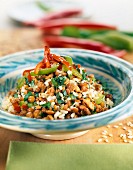 rice salad with lentils and soybeans