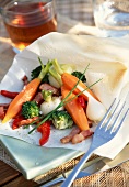 spring baby vegetables with herbs en papillote (topic: papillotes)