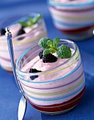 Blackberry and raspberry mousse