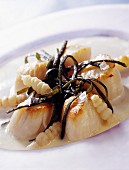 Scallops with chinese artichokes and sea thong