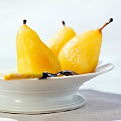 Pears poached in Sauterne wine