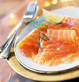 Plate of smoked salmon
