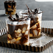 Ganache and pear trifles