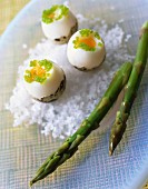 Quail eggs with asparagus