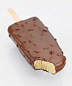 Vanilla and chocolate ice cream on a stick