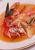 Fried Breton lobster with sage and grapefruit