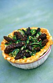 Courgette and morel tart