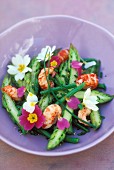 crawfish, asparagus and primrose salad